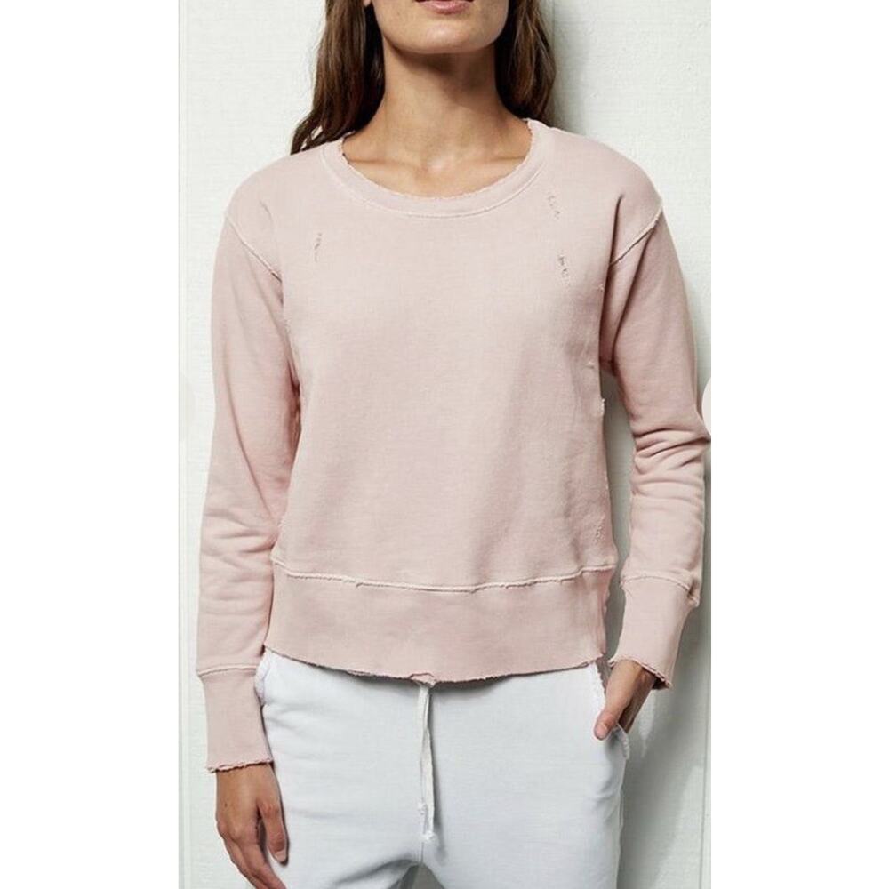 Frank & Eileen Size S Tee Lab Distressed Sweatshirt Bazooka Pink Sweatshirt